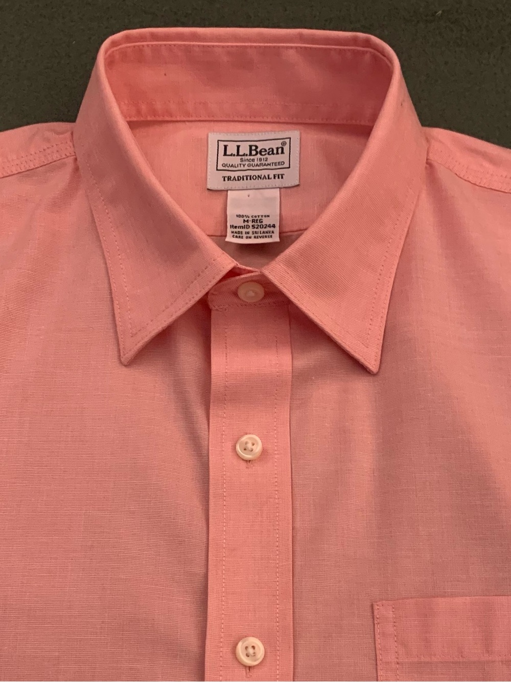 LL BEAN LS Traditional Fit Lt Wt All Cotton Pink
Shirt